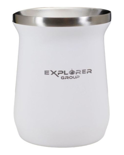 Mate Térmico Explorer 350 Ml Acero Inoxidable 304 Ss Blanco 