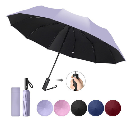 Viess Paraguas Sombrilla De Bolsillo Para La Lluvia, Uv Y Impermeable Automático Reversible, Plegable Ligero Y Compacto Con Botón De Apertura Y Cierre Automático Para Hombres Y Mujeres