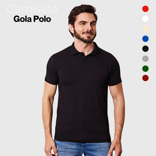 Camiseta Polo Masculina Lisa Basica Casual Trabalho