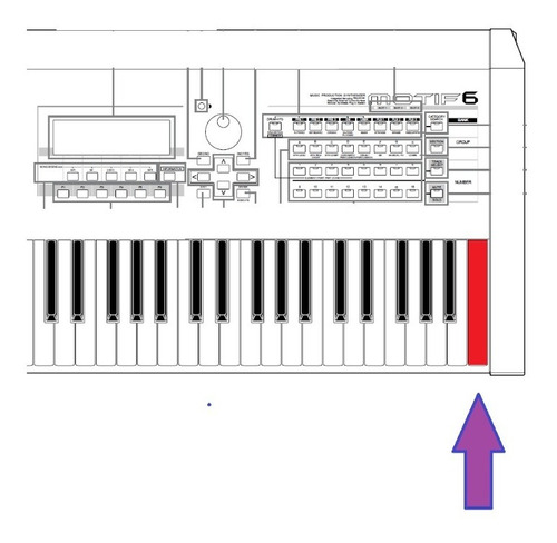 Tecla C' Teclado Yamaha  Motif 6 Dx7 (ultima Tecla Da Base)