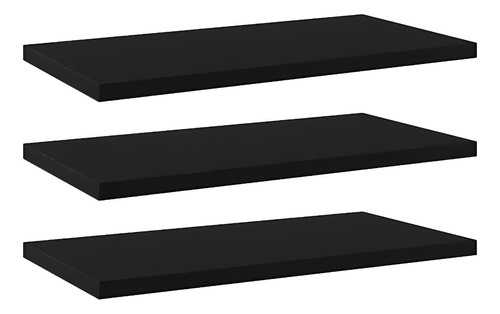  Kit 4 Prateleiras 70x30 Preto Mdf Suporte Grátis 70304p