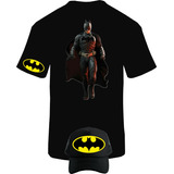 Camiseta Manga Corta Batman Super Heroes Obsequio Gorra Gtx