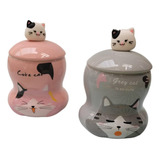 Taza Cafe Te Ceramica Cuchara Diseño Gato Kawaii 400ml