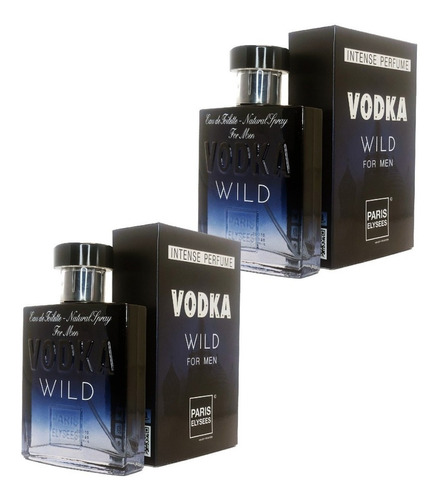 Kit 2 Perfumes Vodka Wild 100ml Masculino Paris Elysees