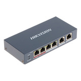 Switch 6 Puertos Hikvision 60w Poe/hipoe 10/100 Mbps