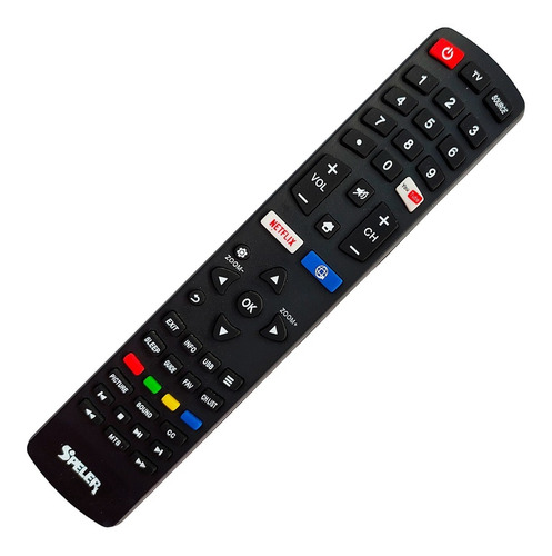 Control Remoto Speler Smart Tv Rc311s Netflix + Funda Y Pila