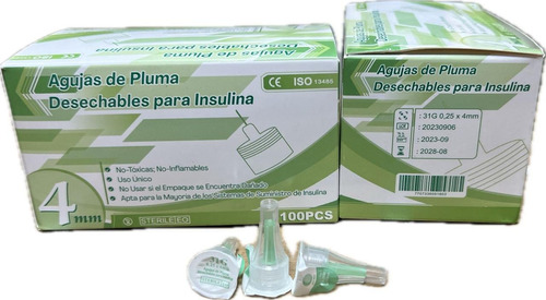 Agujas Para Lapicero De Insulina 31g X 4mm (caja X 100 Unds)
