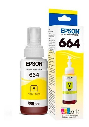 Botella De Tinta Epson T664 Original T664420 Amarillo