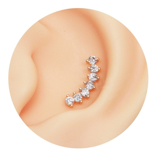 Piercing Labret Cluster Constellation Folheado A Ouro