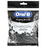 Fio Dental Oral B Charcoal Mint 75 Floss Picks 