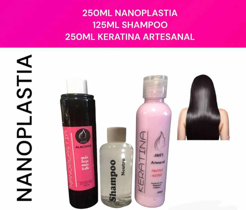 Kit Alaciado Permanente Nanoplastia + Shampoo + Tratamiento