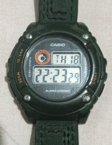 Reloj De Pulso Digital Casio W-216h Verde Para Hombre