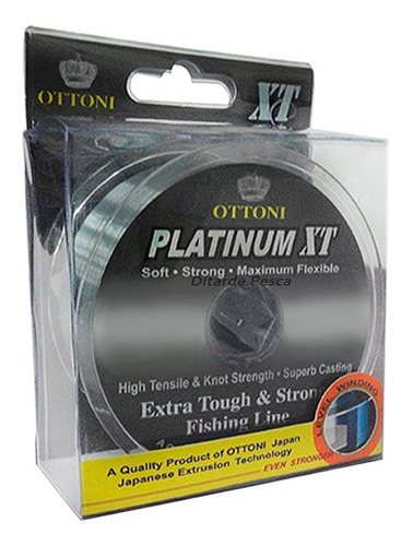 Linha Monofilamento Platinum Xt Carretel 200m 0,45mm 52,2lb Cor Prateado