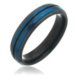 Alianca Compromisso Casamento Tungstênio Resistente Azul 6mm