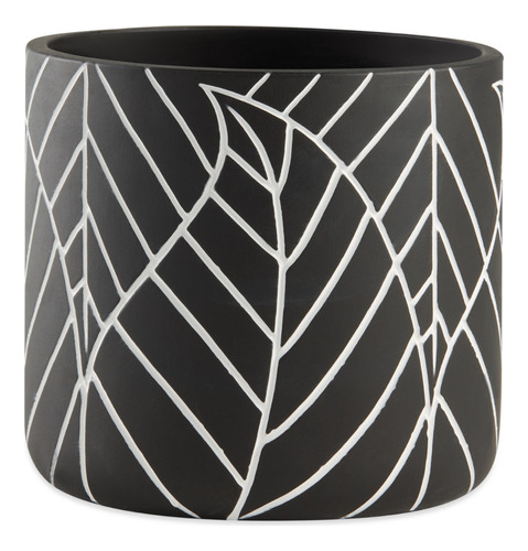 Cachepot Vaso Decorativo Cimento Para Plantas E Suculenta Cor Preto