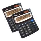 Kit 2 Calculadora Mesa Comercial Escritório Visor 12 Digitos