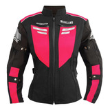 Chamarra Moto Mujer Impermeable Protecciones Biker Wkl 85 Rs