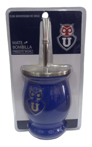 Mate Con Bombilla Universidad De Chile 200 Ml Producto Origi