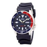 Relógio Seiko Diver Pepsi Com Malha De Borracha Automática Skx009