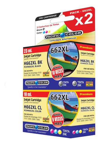 Pack 662xl Cartridges Color Y Negro Para Hp Deskjet 1015