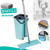 Rodo Flat Mop E Balde Lava E Seca Profissional Com 2 Refil