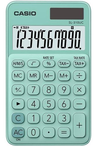 Calculadora De Mesa 10 Dig. Verde Sol/bat.fun.h/tx