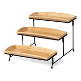 Set Platos Vajilla Madera 3 Piezas 30.48 Cm Marrón 2839476