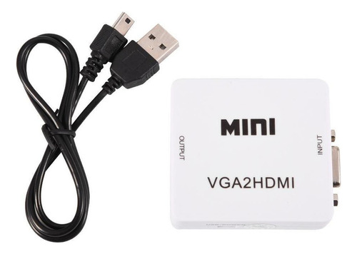 Adaptador Mini Vga A Hdmi Converter 1080p Vga2hdmi Para Pc