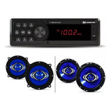 Kit Som Automotivo Hurricane Rádio Bluetooth Falante 5 Ou 6