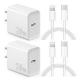 Cargador Usb C Rápido 20w Con Cable 1.8m Para iPhone Y iPad