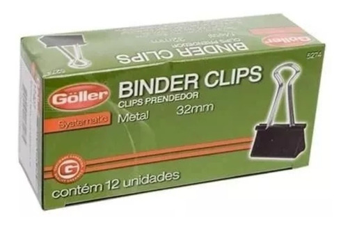 Prendedor De Papel Binder Clips 12 Un - Metal 32mm