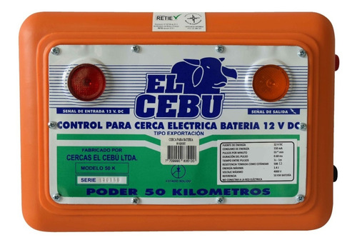 Energizador Impulsor Cebú 50 Km 30ha 12vdc Cerca Eléctrica