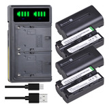 4 Baterías Np-f550 Np-f570 + Cargador Doble Bc-vm10 Alternat