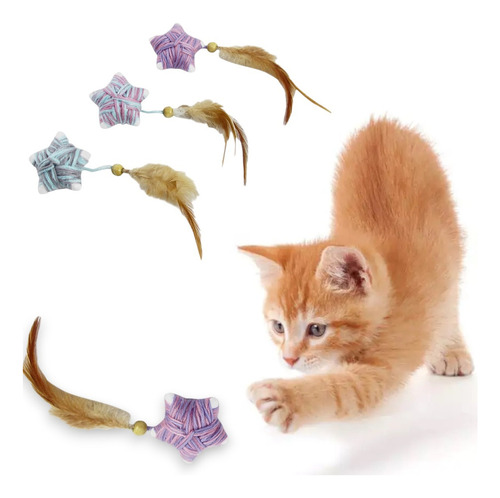 Juego De Gatos Accesorios Juegos Para Gatos Estrella Plumas