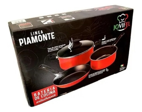 Set De Cocina Ollas +sarten Antiadherente Piamonte 4 Piezas 