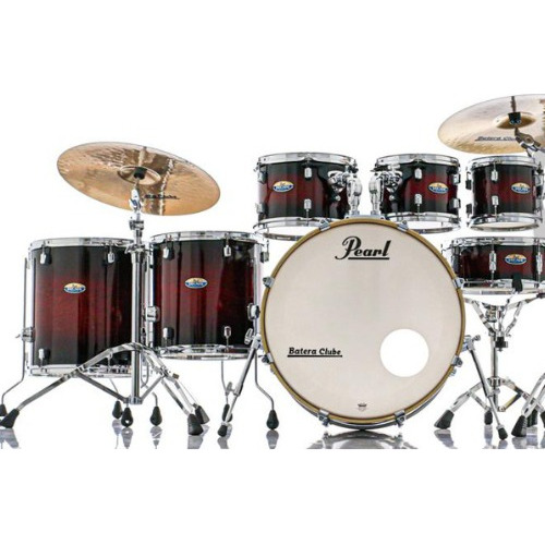 Bateria Pearl Decade Red 20',8',10',12',14',16' C/ Ferragem 