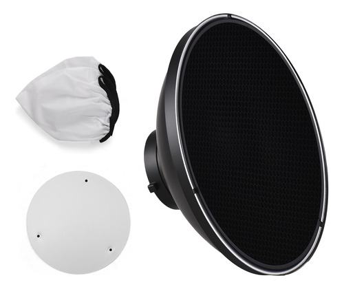 Difusor Beauty Dish White Studio Flash Honeycomb Grid Light