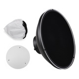 Difusor Beauty Dish White Studio Flash Honeycomb Grid Light