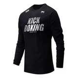 Remera Plata Ufc Venum Kick Boxing M/larga Estampa Vinilo