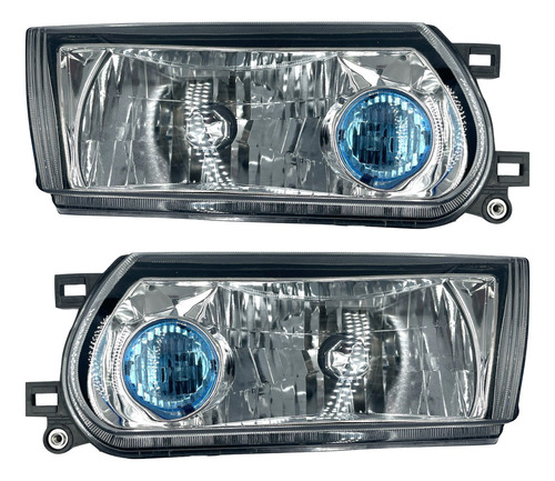 Par De Faros Cromados Ojo Azul Para Nissan Tsuru 2005-2017