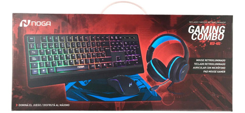 Kit Gamer Teclado Mouse Auricular Pad Combo 4en1 Noga Nkb405