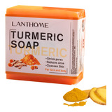 Lanthome Barra De Jabon De Curcuma, Jabon Facial Organico, J