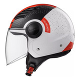 Casco Moto Abierto Ls2 562 Airflow Condor Blanco Negro Rojo