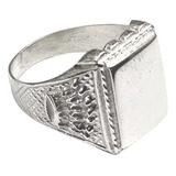 Anillo Sello Corona De Hombre Plata 925 Talles 16 A 32