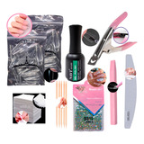 Kit Tips Soft Gel Paris Night X100 Kapping Gel, Lima Strass