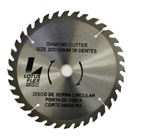 Lâmina Serra Disco Videa 36 Dentes Circular 20x180mm