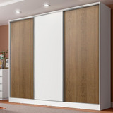 Guarda Roupa Casal 100% Mdf Royale 3 Portas Br/rustic Madesa