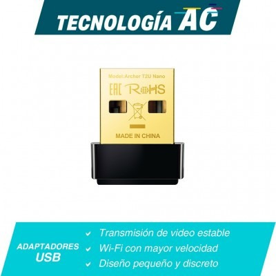 Adaptador Usb Inalámbrico Tp-link Ac600 - Usb 2.0, Wifi, Neg