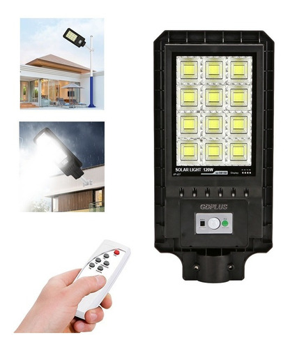 Foco Solar Led 120w Sensor Movimiento Control Remoto Soporte