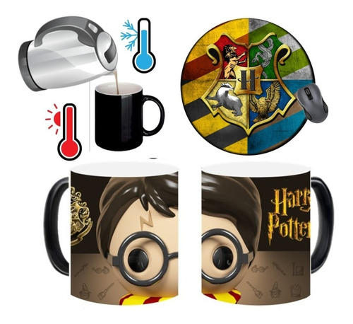 Harry Potter Mug Magico    Personaje + Pad Mouse Hogwarts